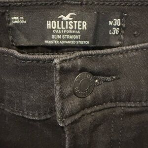 2/$12  Hollister Men's Slim Straight Dark Gray Jeans